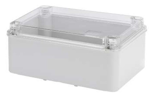 CASSETTA DERIVAZIONE PARETI LISCIE COPERCHIO TRASPARENTE A VITE 190X140X75 IP56