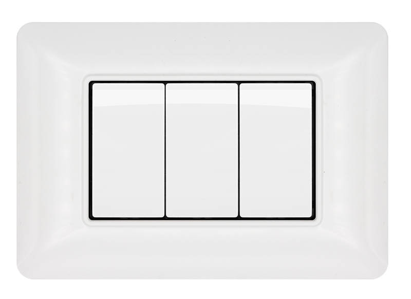 Placca Tecnopolimero T3-Joy M8003-01 3P Bianco  Compatibile Matix