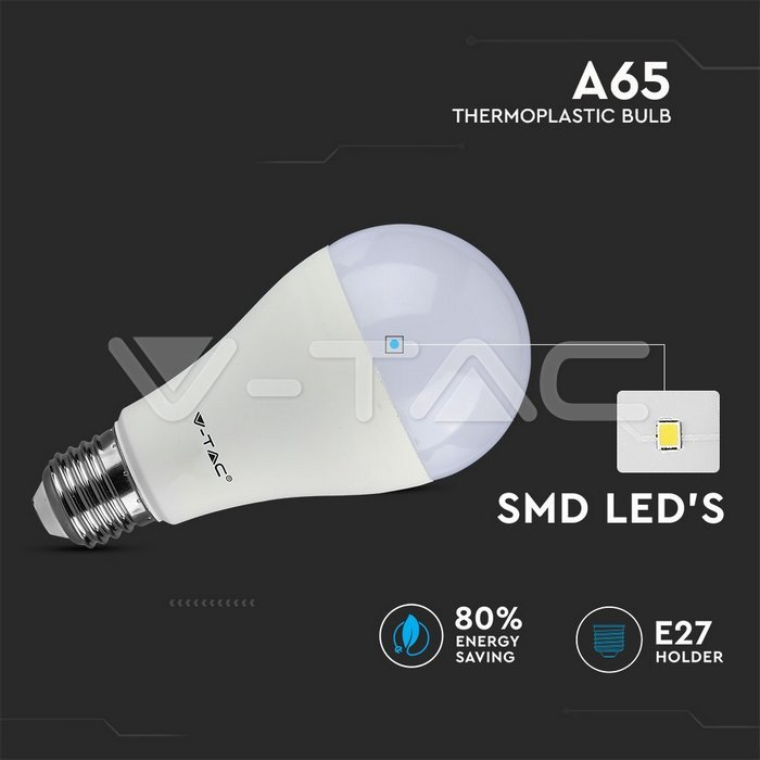 Lampadina LED 15W A65 E27 200'D Bianco caldo
