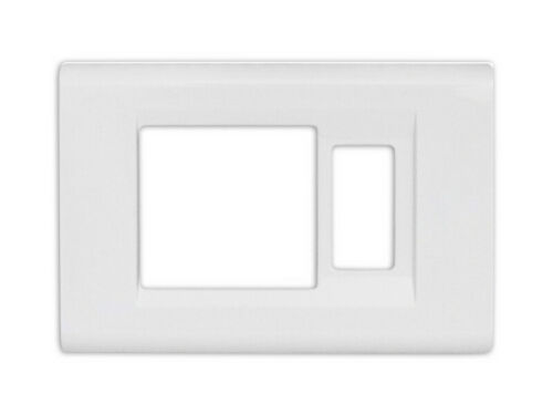 Placca 1 Posto + schuko  FEB SERIE LASER COMPATIBILE BTICINO MAGIC PLACCA BIANCO 2588/WH