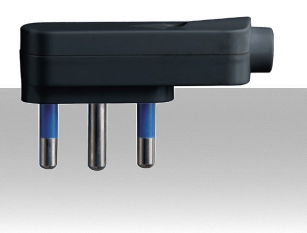 Ecova Spina Singola Angolare 16A 2P+T Salvaspazio con Uscita Cavo Dritta Colore Nero - Mod. 33010
