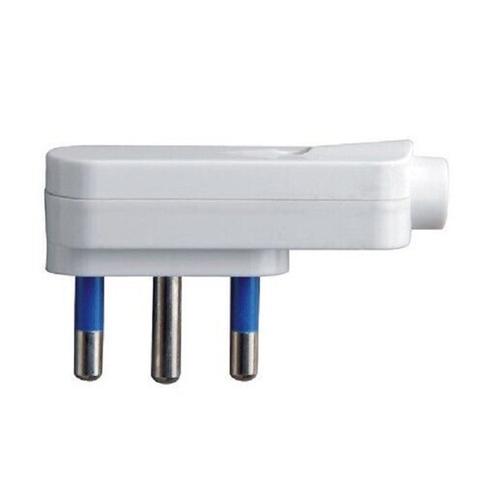 Ecova Spina Singola Angolare 16A 2P+T Salvaspazio con Uscita Cavo Dritta Colore Bianco - Mod. 33009