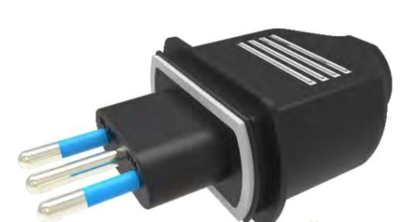 Ecova Spina 16A 2P+T IP44 in Gomma Antispruzzo con Uscita Cavo Dritta Colore Nero - mod. 33200
