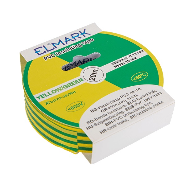 NASTRO ISOLANTE 20mx19mm GIALLO/VERDE