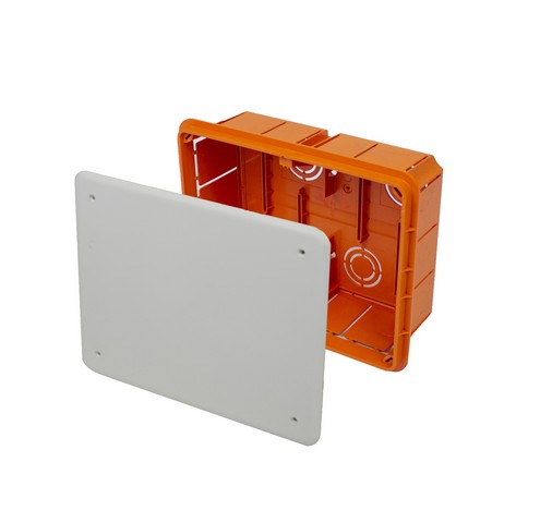 CASSETTA DERIVAZIONE MODULARE DA INCASSO CON COPERCHIO ANTIURTO 154X98X70