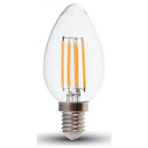 Life Lampadina LED E14 Filament 7W Candela C35 in Vetro Trasparente - mod.39.920024C30-4000K -Bianco naturale