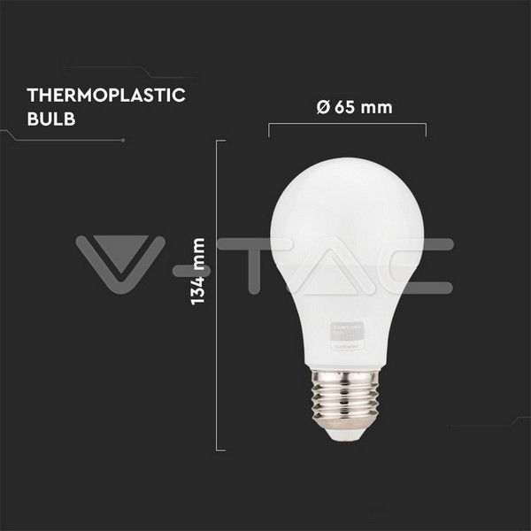 V-Tac Pro VT-21015 Lampadina LED E27 15W Goccia A65 SMD Chip Samsung - SKU 23212 -4000K- Bianco Naturale