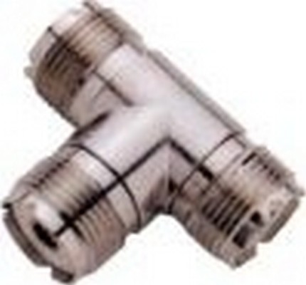 ADATTATORE UHF T TRIPLA FEMMINA PER CONNETTORE PL259