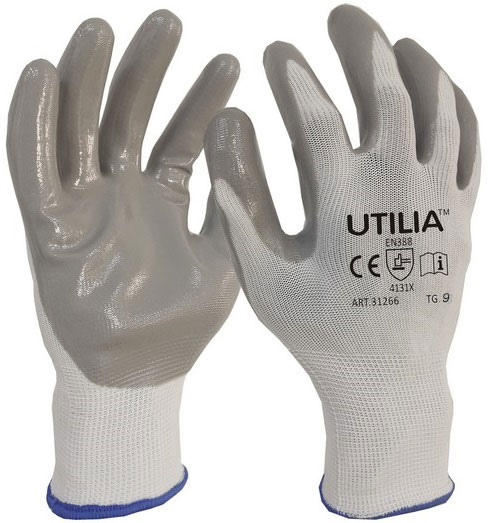 Guanti da lavoro in nitrile/nylon taglia 9