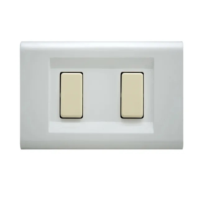 Placca  2  FORI FEB SERIE LASER COMPATIBILE BTICINO MAGIC PLACCA BIANCO 2582/wh