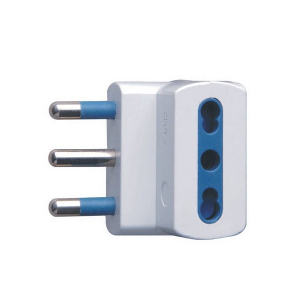 ADATTATORE SPINA 16A 2P+T 3 PRESE BIPASSO 10/16A IMQ BIANCO mod. 33045