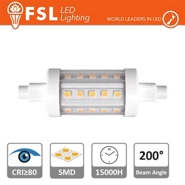 R7s 5,5W 4000K Luce Naturale 600LM >200º 25*78mm CRI80