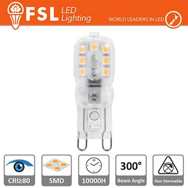 G9 2.2W 4000K Luce Naturale 235LM >300º 48x16x12mm CRI80 AC-230V